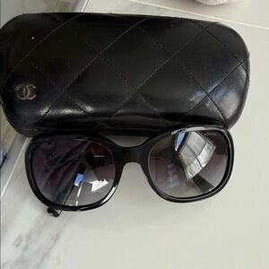 CHANEL Black Oversized Gradient Lens Women's Sunglasses
